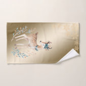 Kerstfeestdag-Waterverf rendierziekte, sneeuwvlokk Bad Handdoek (Handdoek)