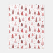 Kerstfeestdag Waterverf Roze roze rozengoudboom Fleece Deken (Voorkant)