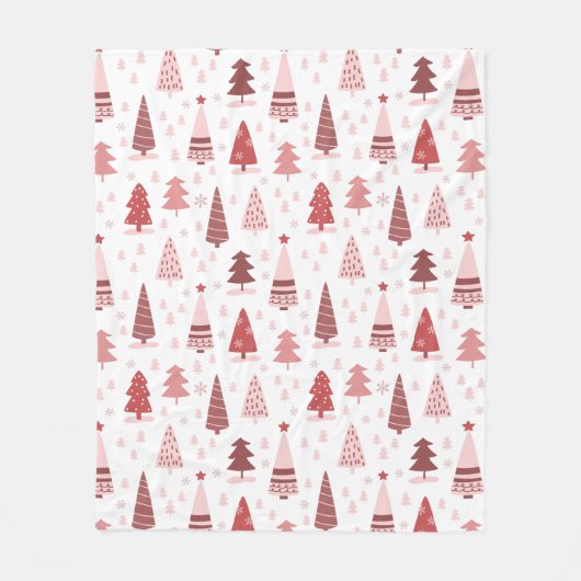 Kerstfeestdag Waterverf Roze roze rozengoudboom Fleece Deken (Voorkant)