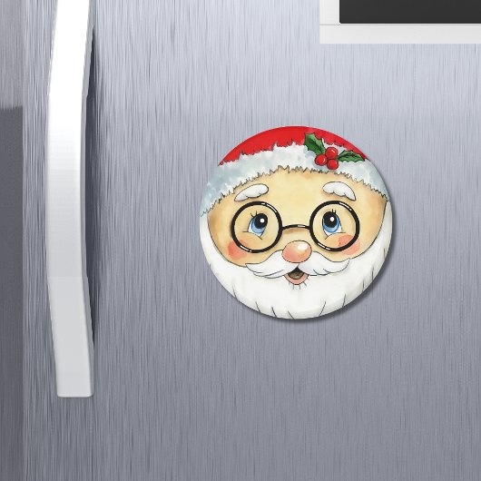 Kerstfeestdag Waterverf Santa Face Magneet