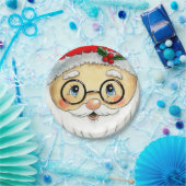 Kerstfeestdag Waterverf Santa Face Papieren Bordje (Feest)