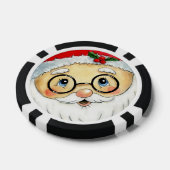 Kerstfeestdag Waterverf Santa Face Poker Chips (Enkel)