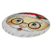Kerstfeestdag Waterverf Santa Face Snijplank (Hoek)