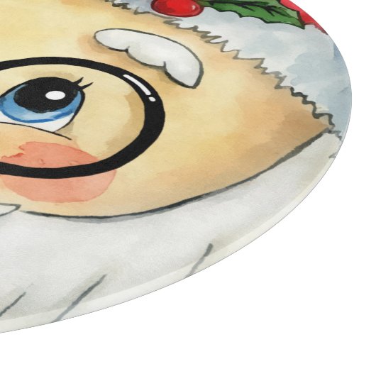 Kerstfeestdag Waterverf Santa Face Snijplank (Hoek)