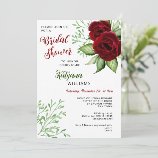 Kerstfeestdag Weddenschap Bridal Uitnodiging (Staand voorkant)