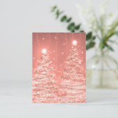 Kerstfeestdag wenst mousserende bomen Roos Gold Briefkaart (Staand voorkant)