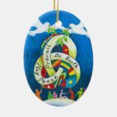 Kerstfeestdag - Wereldvrede Keramisch Ornament (Achterkant)