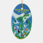 Kerstfeestdag - Wereldvrede Keramisch Ornament (Rechts)