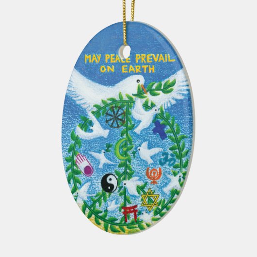 Kerstfeestdag - Wereldvrede Keramisch Ornament (Links)