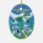 Kerstfeestdag - Wereldvrede Keramisch Ornament (Voorkant)