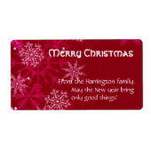 Kerstfeestdag Wijn Rood en Wit Etiket (Voorkant)