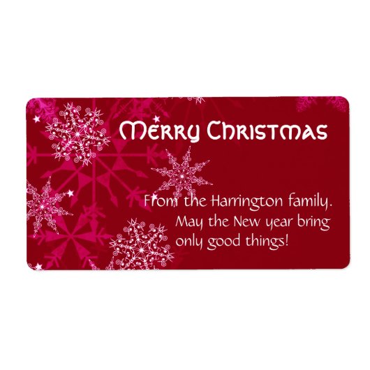 Kerstfeestdag Wijn Rood en Wit Etiket (Voorkant)