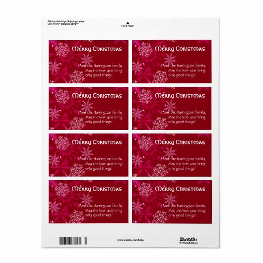 Kerstfeestdag Wijn Rood en Wit Etiket (Full Sheet)