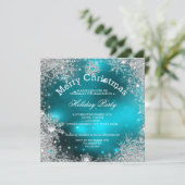 Kerstfeestdag Winter Wonderland Blauwgroen Kaart (Staand voorkant)