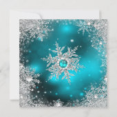 Kerstfeestdag Winter Wonderland Blauwgroen Kaart (Achterkant)