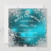 Kerstfeestdag Winter Wonderland Blauwgroen Kaart (Voorkant)