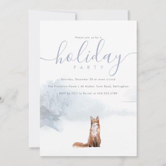 Kerstfeestdag winterbos Fox Kaart (Voorkant)