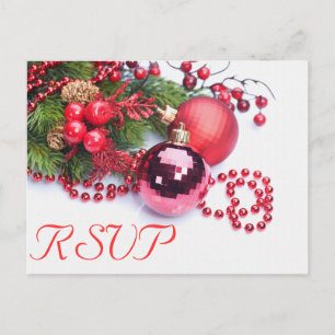 Kerstfeestdag winterbruiloft RSVP-Briefkaart Briefkaart