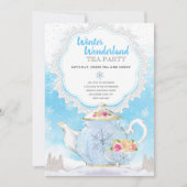 Kerstfeestdag winterfeest Tea Party Kaart (Voorkant)