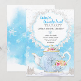 Kerstfeestdag winterfeest Tea Party Kaart