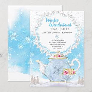 Kerstfeestdag winterfeest Tea Party Kaart