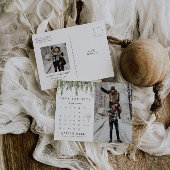 Kerstfeestdag winterfoto sparen de datum briefkaart