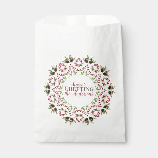 Kerstfeestdag wintergroen Holly Berries Bedankzakje (Voorkant)