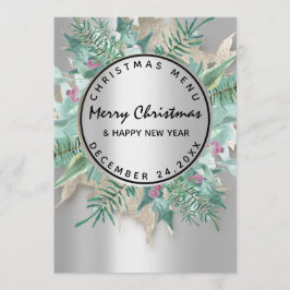 Kerstfeestdag wintermenu Silver Floral Menu