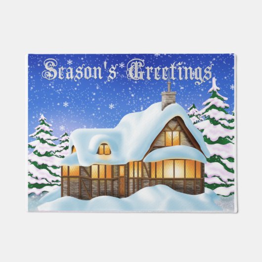 kerstfeestdag winterscène deurmat (Voorkant)