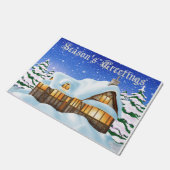 kerstfeestdag winterscène deurmat (Schuin)