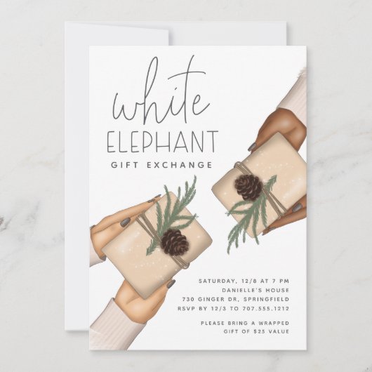 Kerstfeestdag - Wit-olifantenfeest Kaart (Voorkant)