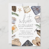 Kerstfeestdag witte olifant kaart (Voorkant)