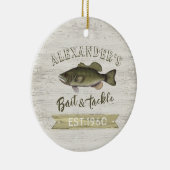 Kerstfeestdag Wood Whimsical Wildlife Vist Keramisch Ornament (Rechts)