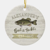 Kerstfeestdag Wood Whimsical Wildlife Vist Keramisch Ornament (Voorkant)