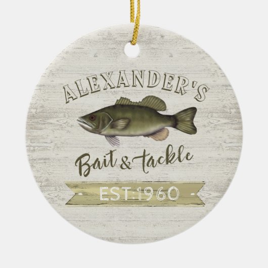 Kerstfeestdag Wood Whimsical Wildlife Vist Keramisch Ornament (Voorkant)