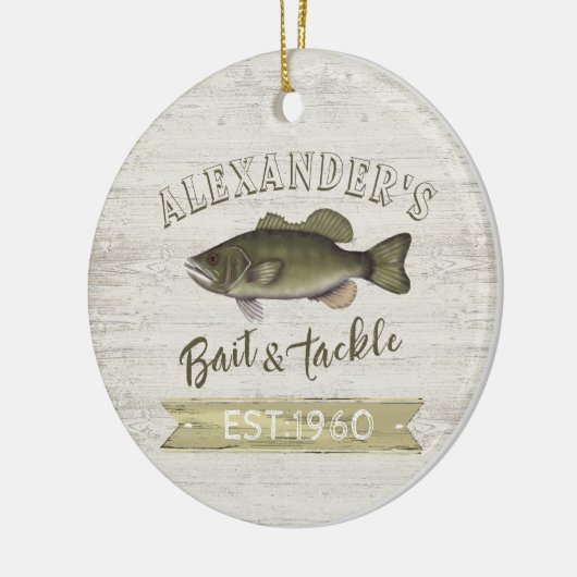 Kerstfeestdag Wood Whimsical Wildlife Vist Keramisch Ornament (Links)