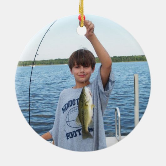 Kerstfeestdag Wood Whimsical Wildlife Vist Keramisch Ornament (Achterkant)