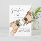 Kerstfeestdag Yankee Swap Gift Exchange Party Kaart (Staand voorkant)