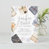 Kerstfeestdag Yankee Swap Gift Exchange Party Kaart (Staand voorkant)