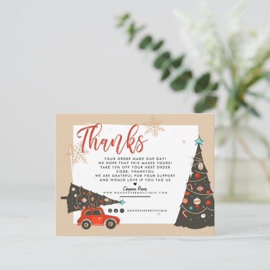 Kerstfeestdag | Zakelijke klant bedankt (Staand voorkant)