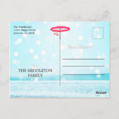 Kerstfeestdag - Zonnestrand - Umbrella Briefkaart (Achterkant)