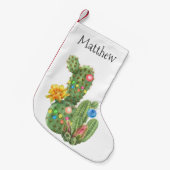 Kerstfeestdag - Zuidwestelijke Waterverf Cactus Kleine Kerstsok (Voorkant (Hangend))