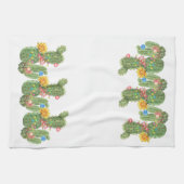 Kerstfeestdag - Zuidwestelijke Waterverf Cactus Theedoek (Horizontaal)