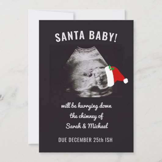 Kerstfeestdag Zwangerschap Aankondiging Foto (Voorkant)