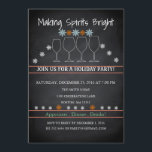 Kerstfeestdag Zwarte Chalkboard Snowflake Kaart<br><div class="desc">Dit is een mooie kerstfeestdag zwarte kerstkaart voor Snowflake Party Family Party.</div>