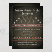 Kerstfeestdag Zwarte Chalkboard Snowflake Kaart (Voorkant / Achterkant)