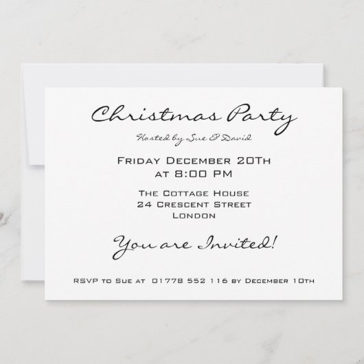 Kerstfeestdag: zwarte draak met tekst kaart (Achterkant)