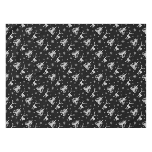 Kerstfeestdag: zwarte tonerplaat tafelkleed (Voorkant (Horizontaal))