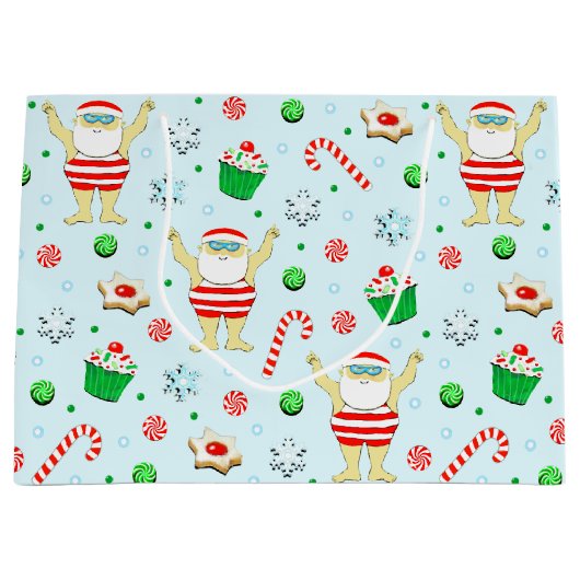 Kerstfeestdag zwemmen groot cadeauzakje (Voorkant)