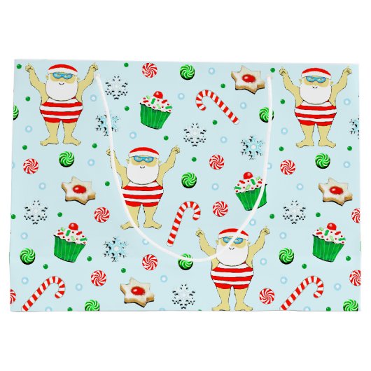 Kerstfeestdag zwemmen groot cadeauzakje (Achterkant)